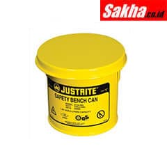 Justrite Bench Can To Clean Small Parts In Solvents, 1 Quart, Steel, Yellow