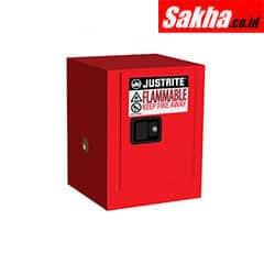 Justrite Sure-Grip® EX Countertop Flammable Safety Cabinet 4 Gallon, 1 Manual Close Door, Red