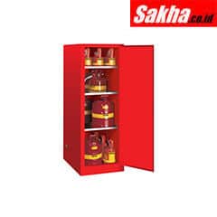 Justrite Sure-Grip® EX Deep Slimline Flammable Safety Cabinet 54 Gallon, 1 Self-Close Door, Red