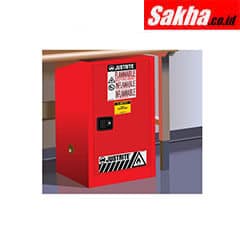 Justrite Sure-Grip® EX Compac Flammable Safety Cabinet 12 Gallon, 1 Self-Close Door, Red