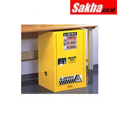 Justrite Sure-Grip® EX Compac Flammable Safety Cabinet 12 Gallon, 1 Self-Close Door, Yellow