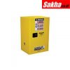 Justrite Sure-Grip® EX Compac Flammable Safety Cabinet 12 Gallon, 1 Manual Close Door, Yellow