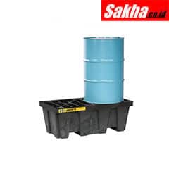 Justrite EcoPolyBlend™ Spill Control Pallet 2 Drum, Recycled Polyethylene, Black
