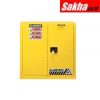 Justrite Sure-Grip® EX Combustibles Safety Cabinet For Paint And Ink 40 Gallon, 2 Manual Close Door, Yellow