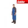 ANSELL 56-802 Chemical Resistant Bib Apron, Blue, 50 Length, 35