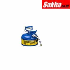 Justrite Type II AccuFlow™ Steel Safety Can For Kerosene 1 Gallon, 5 8 Metal Hose, Blue