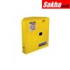 Justrite SURE-GRIP® EX CORNER FLAMMABLE SAFETY CABINET 30 Gallon, 2 MANUAL-CLOSE DOORS, Yellow