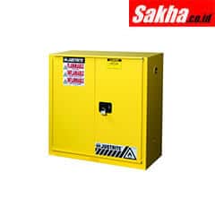Justrite Sure-Grip® EX Combustibles Safety Cabinet For Paint And Ink 40 Gallon, 1 Bi-Fold Self-Close Door, Yellow
