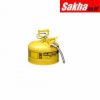 Justrite Type II AccuFlow™ Steel Safety Can For Diesel 2.5 Gallon, 5 8 Metal Hose, Yellow