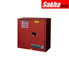Justrite Sure-Grip® EX Combustibles Safety Cabinet For Paint And Ink 40 Gallon, 1 Bifold Self-Close Door, Red