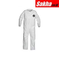 DUPONT NB120SWHSM002500 Collared Disposable Coveralls with Open Cuff