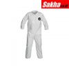 DUPONT NB125SWHSM002500 Collared Disposable Coveralls with Elastic Cuff