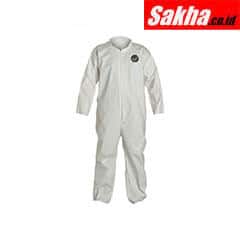 DUPONT NG120SWH5X002500 Collared Disposable Coveralls with Open Cuff