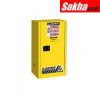 Justrite Sure-Grip® EX Combustibles Safety Cabinet For Paint And Ink 20 Gallon, 1 Manual Close Door, Yellow