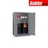 Justrite Sure-Grip® EX Vertical Drum Safety Cabinet And Drum Rollers 60 Gallon, 2 Manual Close Doors, Gray