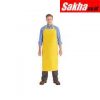 ANSELL 56-801 Chemical Resistant Bib Apron, Yellow, 45 Length, 35