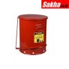 Justrite Oily Waste Can 21 Gallon,Foot-Operated Self-Closing SoundGard™ Cover