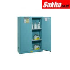 Justrite ChemCor® Corrosives Acids Safety Cabinet 45 Gallon, 1 Bi-Fold Self-Close Door, Blue