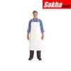 ANSELL 56-101 Chemical Resistant Bib Apron, White, 44 Length, 33