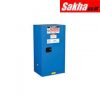 Justrite Sure-Grip® EX Compac Hazardous Material Steel Safety Cabinet 15 Gallon, 1 Self-Close Door Royal Blue