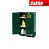 Justrite Sure-Grip® EX Pesticides Safety Cabinet, 90 Gallon, 2 Manual-Close Doors, Green