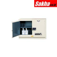 Justrite ChemCor® Under Fume Hood Corrosives Acids Safety Cabinet 31 Gallon, 2 Manual-Close Doors, Light Neutral
