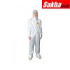 CONDOR 30C543 Hooded Disposable Coveralls with Elastic Cuff