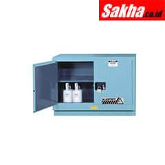 Justrite ChemCor® Under Fume Hood Corrosives Acids Safety Cabinet 31 Gallon, 2 Manual-Close Doors, Blue
