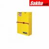 Justrite High Security Flammables Safety Cabinet W Steel Bar Cap. 45 Gals, 2 Shelves, 2 S C Doors, Yellow