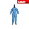 DUPONT PB122SBULG002500 Hooded Disposable Coveralls with Elastic