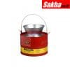 Justrite Drain Can With Plated Steel Funnel 3 Gallon, Steel, Red