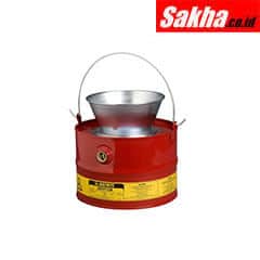 Justrite Drain Can With Plated Steel Funnel 3 Gallon, Steel, Red