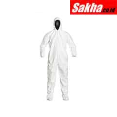 DUPONT IC105SWHLG0025CS Hooded Chemical Resistant Coveralls