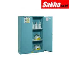 Justrite Sure-Grip® EX Corrosives Acid Steel Safety Cabinet, 60 Gallon, 1 Bi-Fold Self-Close Door, Blue