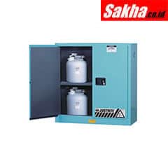 Justrite ChemCor® Corrosives Acids Safety Cabinet, 30 Gallon, 2 Manual-Close Doors, Blue