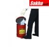 Justrite Oily Waste Can 10 Gallon, Foot-Operated Self-Closing SoundGard™ Cover, Red