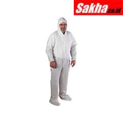 GRAINGER APPROVED 67-200 Coverall with Elastic Cuff, Microporous