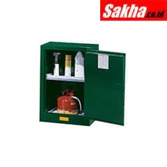Justrite Sure-Grip® EX Compac Pesticides Safety Cabinet, 12 Gallon, 1 Self-Close Door, Green
