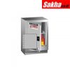 Justrite Sure-Grip® EX Under Fume Hood Solvent Flammable Liquid Safety Cabinet 15 Gallon, 1 Manual Close Door, Left Hinge, Silver