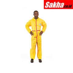 CHEMSPLASH 7013YT-L Collared Chemical Resistant Coveralls with Elastic Cuff