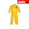 DUPONT QC125TYL3X000400 Collared Chemical Resistant Coveralls with Elastic Cuff