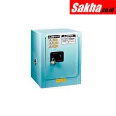 Justrite ChemCor® Countertop Corrosives Acids Safety Cabinet, 4 Gallon, 1 Self-Close Door, Blue