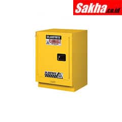 Justrite Sure-Grip® EX Under Fume Hood Solvent Flammable Liquid Safety Cabinet 15 Gallon, 1 Self-Close Door, Left Hinge, Yellow