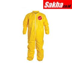 DUPONT QC125SYLLG001200 Collared Chemical Resistant Coveralls