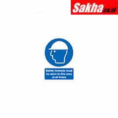 Sitesafe SSF9640060K Safety Helmets Must be Worn in this Area Vinyl Sign 210 x 297mm