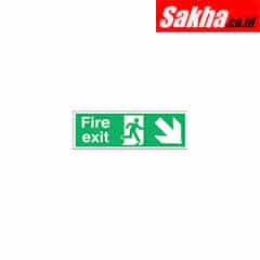 Sitesafe SSF9640350K Fire Exit Arrow Down Rigid PVC Sign 450 x 150mm