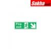 Sitesafe SSF9640360K Fire Exit Arrow Down Vinyl Sign 450 x 150mm