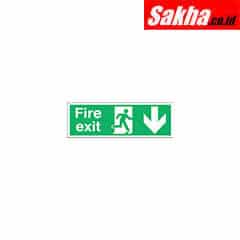 Sitesafe SSF9640410K Fire Exit Arrow Down Rigid PVC Sign 450 x 150mm