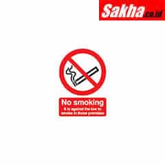 Sitesafe SSF9641360K No Smoking it is Against the Law Rigid PVC Sign 148 x 210mm