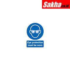 Sitesafe SSF9642010K Eye Protection Must be Worn Vinyl Sign - 100 x 75mm - Pack of 5